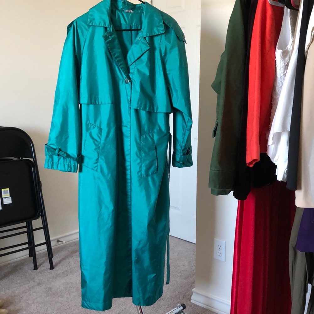 Vintage Turquoise Trenchcoat
